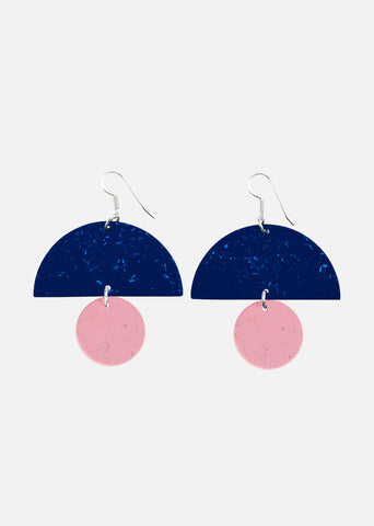 BEANS-Ohrringe Nr.1, Süße Blaubeere/Kirschblüte