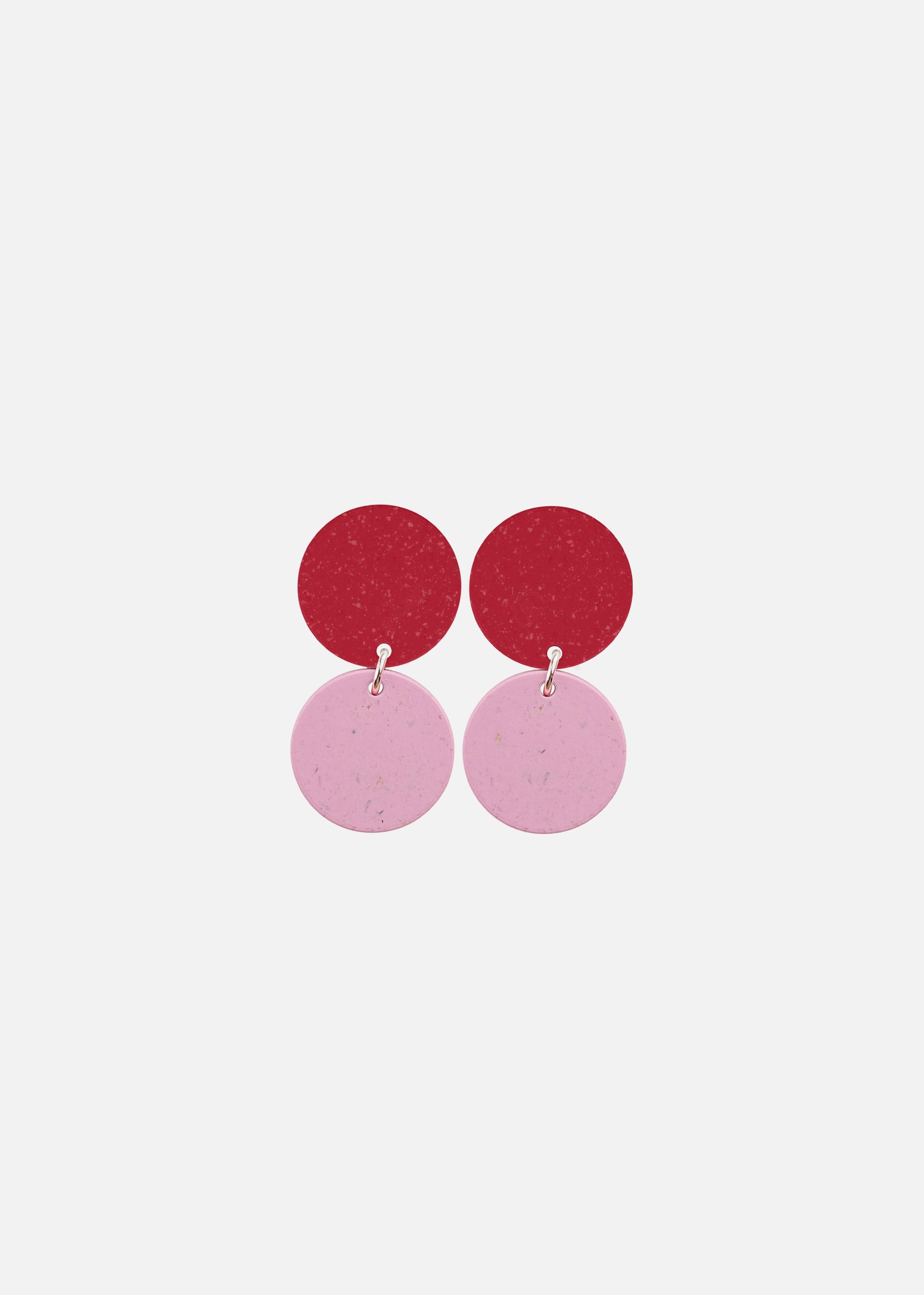 DOTS-Ohrringe Nr.2, Rot/Kirschblüte