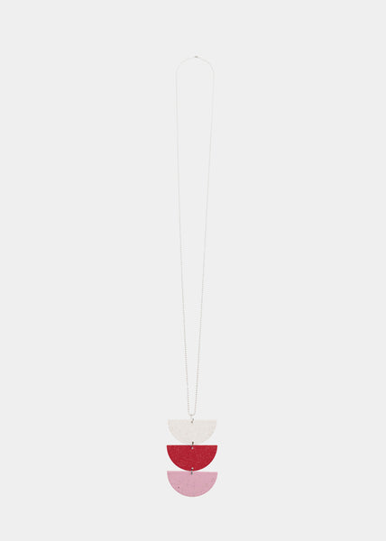 BEANS-Halskette Nr.3, Kirschblüte/Neuschnee/Rot